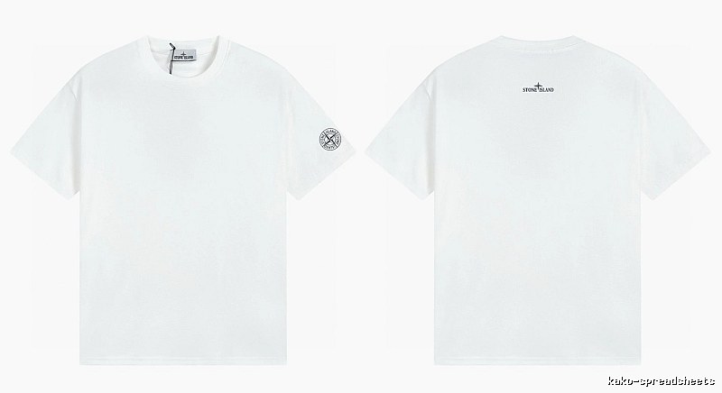 Stone Island Badge Minimalist Style White Short-sleeve T-shirt