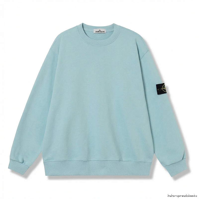 Stone Island Basic Style Casual Light Blue Sweatshirt