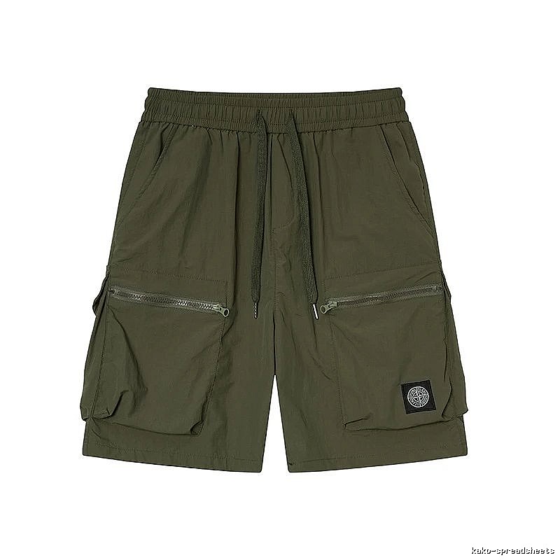 Stone Island Classic Technical Workwear Style Army Green Shorts