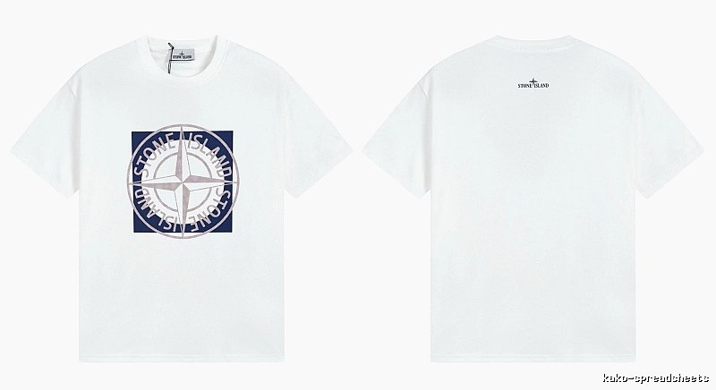 Stone Island Compass Collection Street Style White T-Shirt