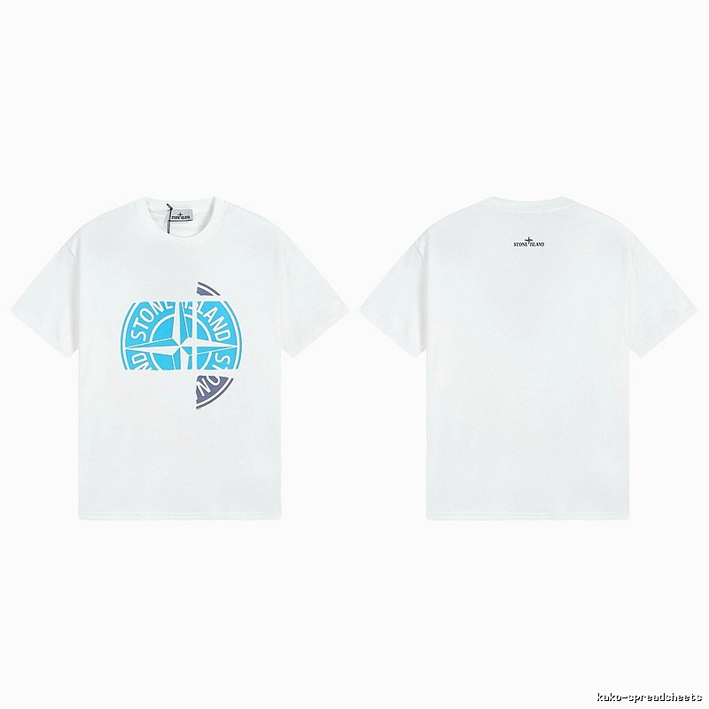 Stone Island Compass Print Cool Trendy Style White T-Shirt