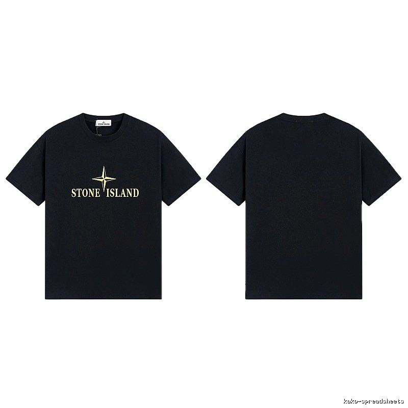 Stone Island Compass Print Street Style Black T-Shirt