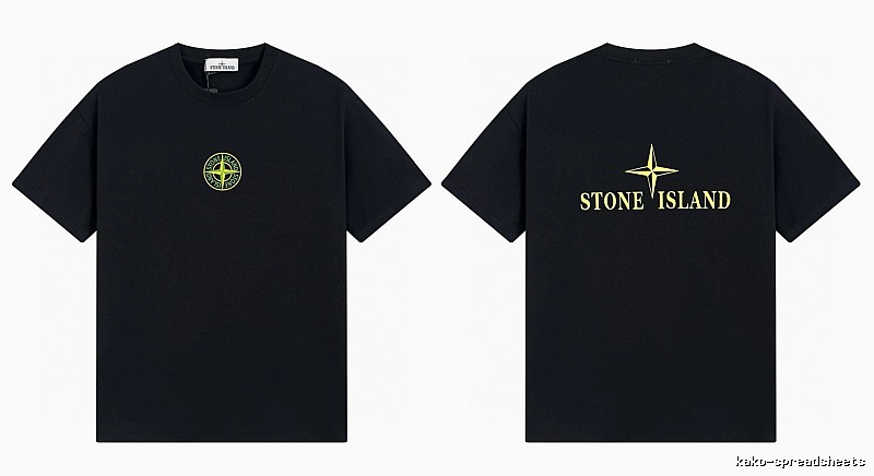 Stone Island Compass Series Streetwear Black Short Sleeve T-Shirt