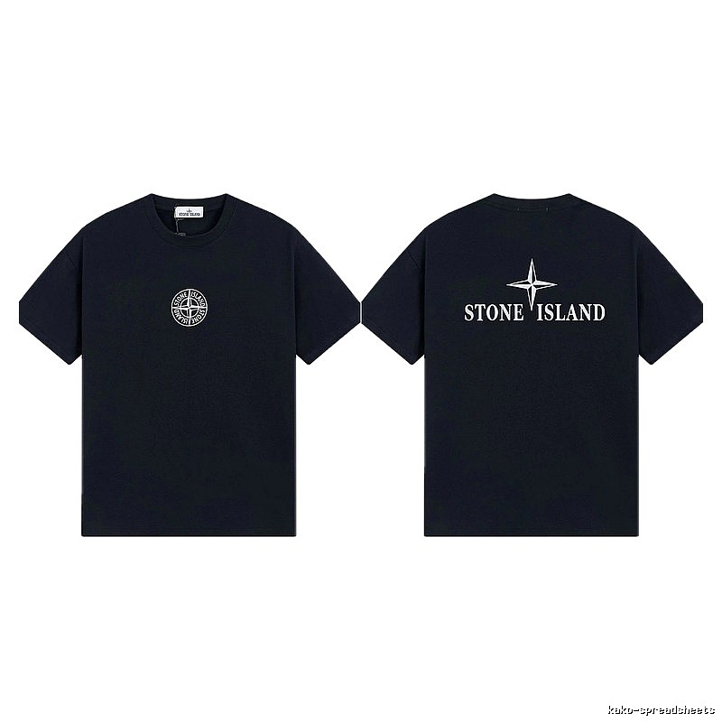 Stone Island Compass Street Style Black Short Sleeve T-shirt