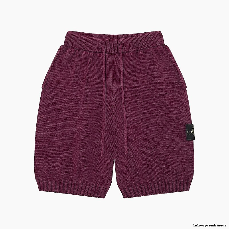 Stone Island Knit Casual Style Burgundy Shorts