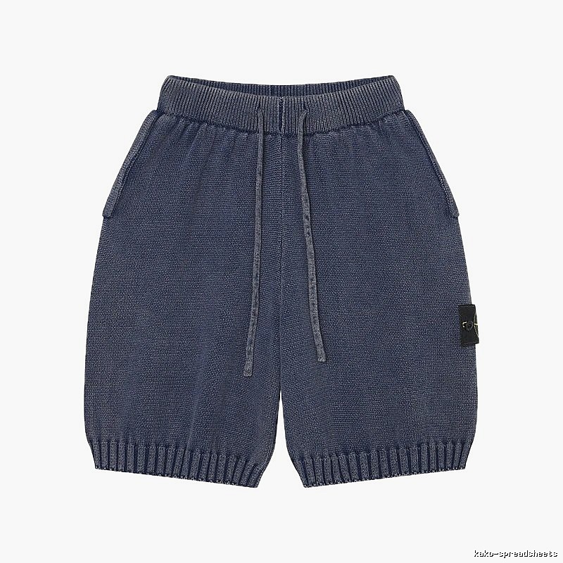 Stone Island Knit Casual Style Navy Blue Shorts