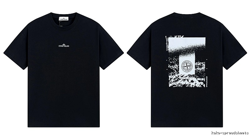 Stone Island Printed Functional Style Black Short Sleeve T-Shirt