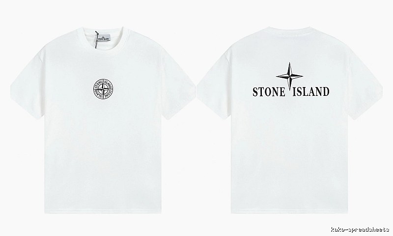 Stone Island Printed Street Style White Short Sleeve T-shirt