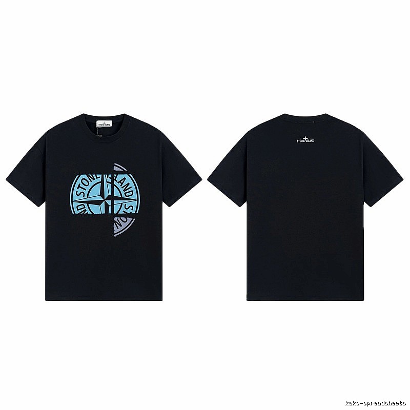 Stone Island Split Compass Street Style Black T-Shirt