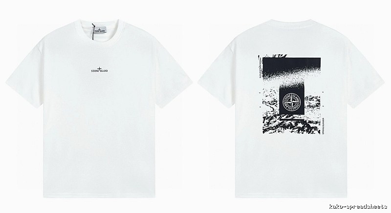 Stone Island Spring Summer Printed Street Style White T-Shirt