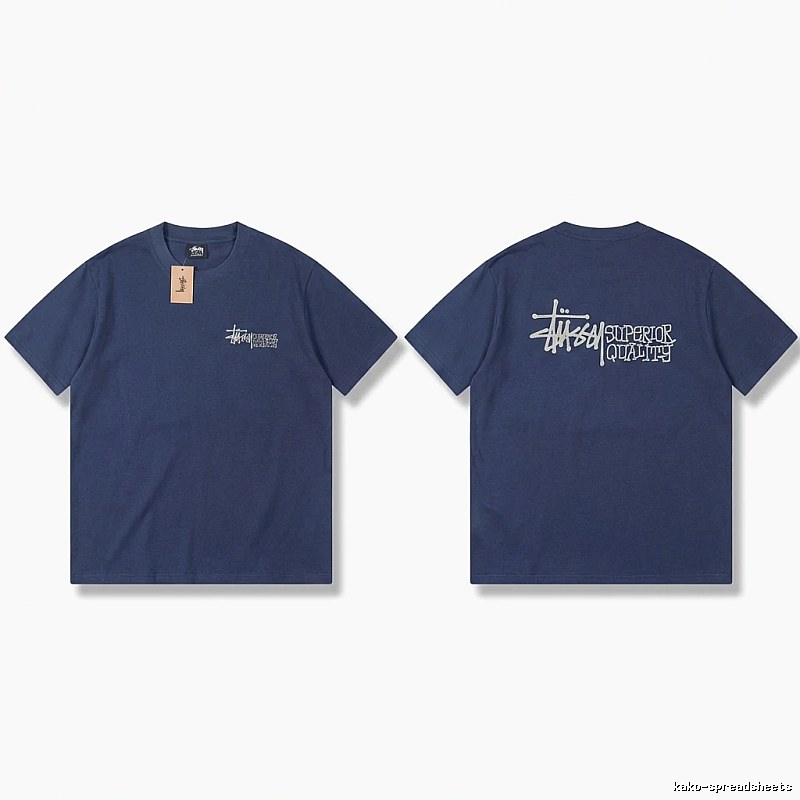 Stussy basic casual dark blue T-shirt