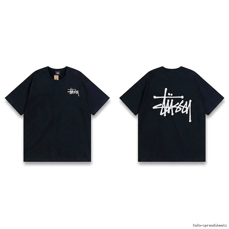 Stussy basic style simple black T-shirt