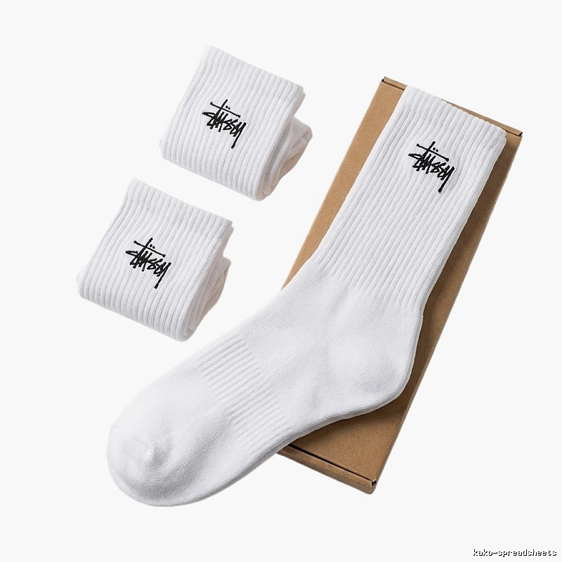 Stussy basic style simple white socks