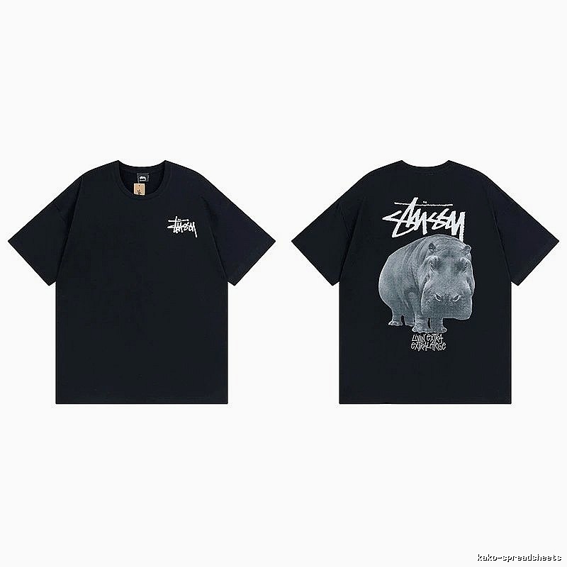 Stussy Black Spider Graphic T-Shirt Match Day Logo
