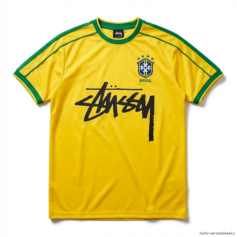 Stussy Brazil Team Style Yellow T-shirt