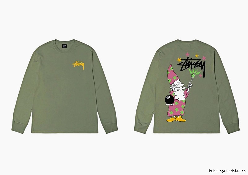 Stussy Cartoon Fun Style Olive Green Sweatshirt
