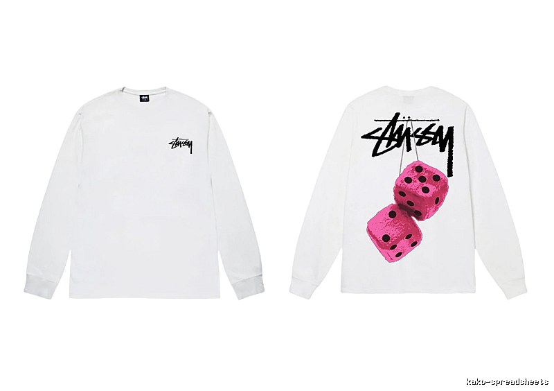 Stussy Dice Pattern White Long-sleeve Shirt