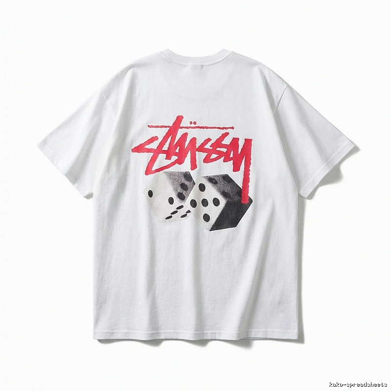Stussy Dice Print Trendy Brand White T-shirt