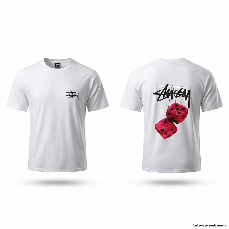 Stussy Dice Print White T-shirt