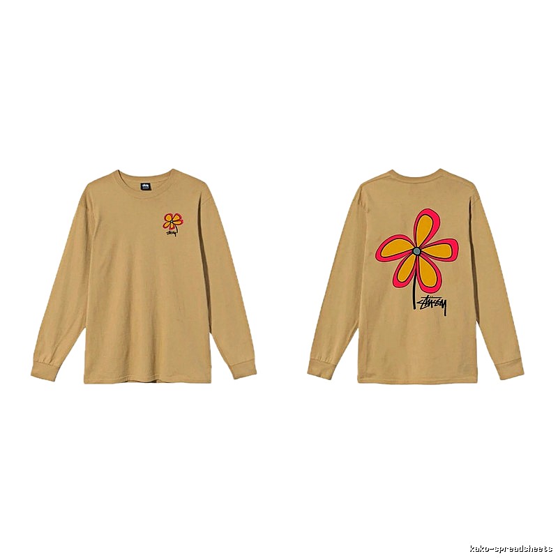 Stussy Floral Casual Khaki Long-Sleeve