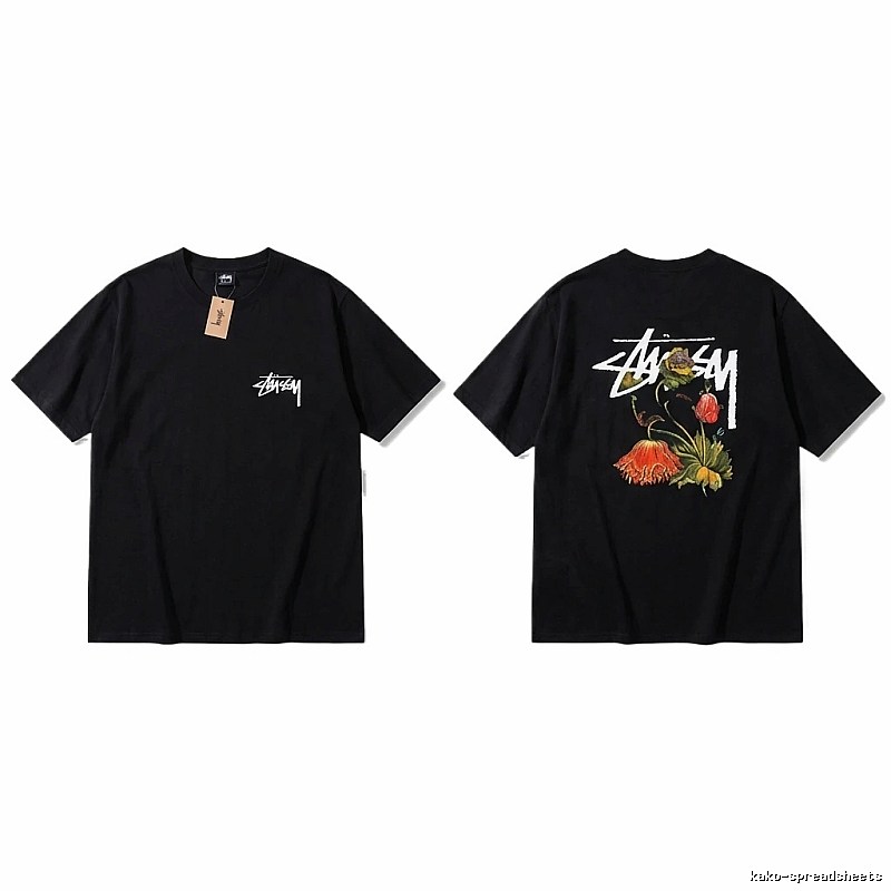 Stussy Floral Style Black T-shirt