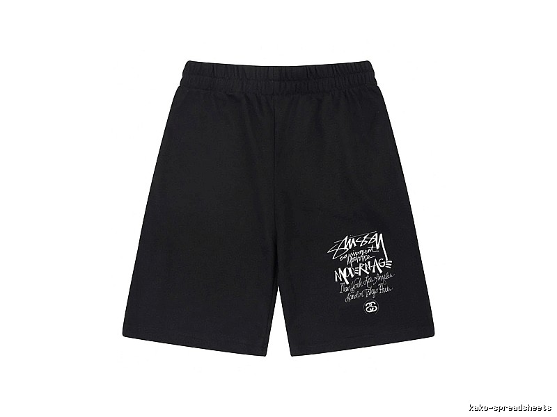 Stussy graffiti-style black shorts