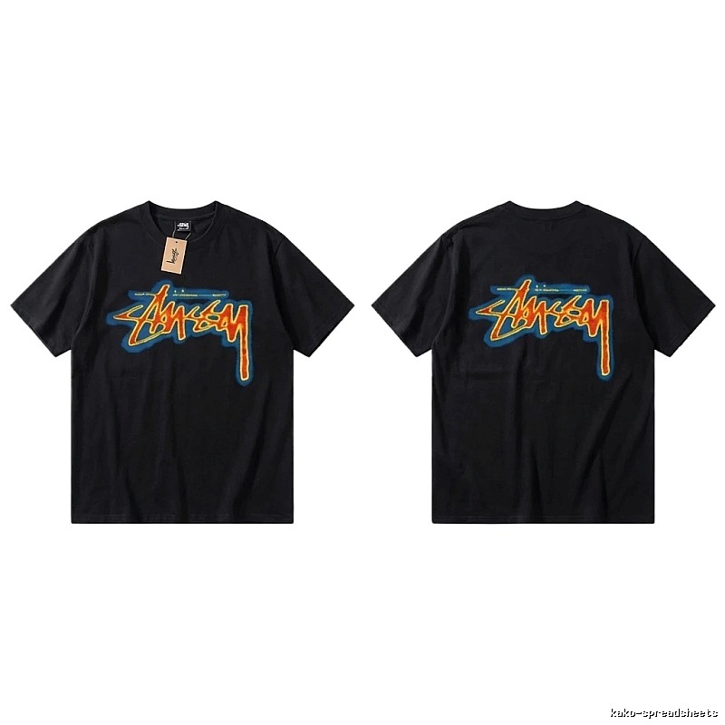 Stussy graffiti-style black T-shirt
