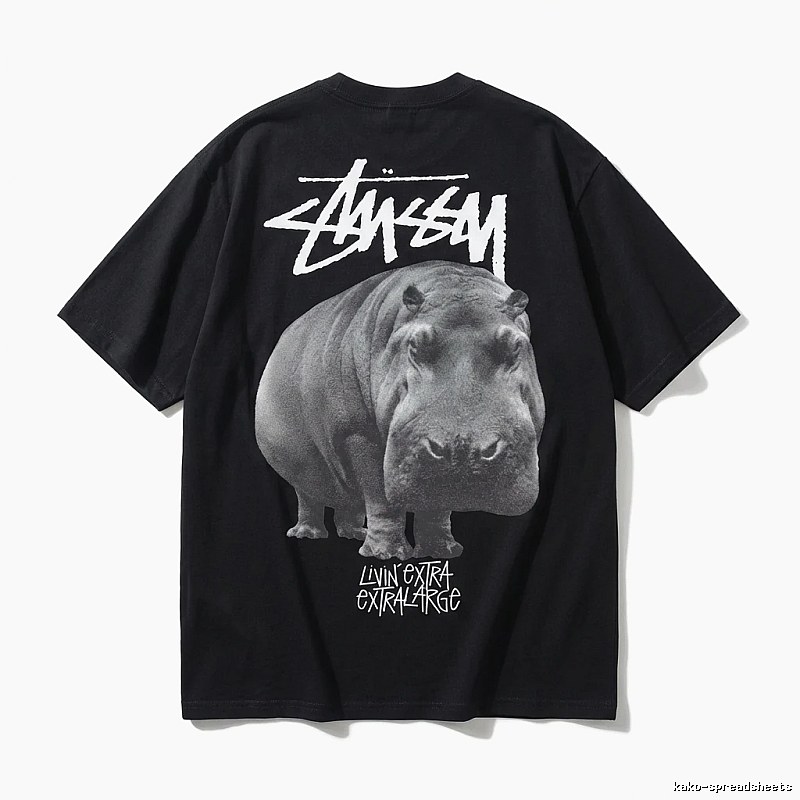 Stussy Hippo Print Black T-shirt