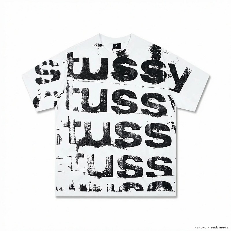 Stussy letter print white T-shirt
