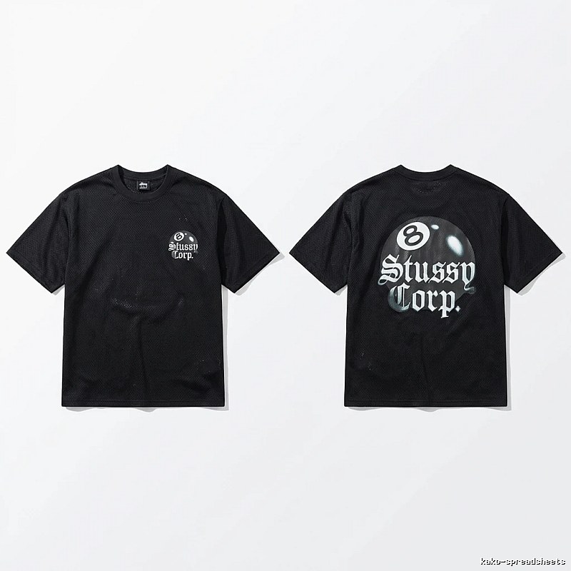 Stussy No.8 Retro Style Black T-shirt