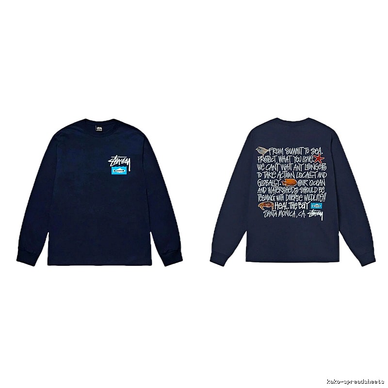 Stussy Ocean Protection Style Dark Blue Long-sleeve