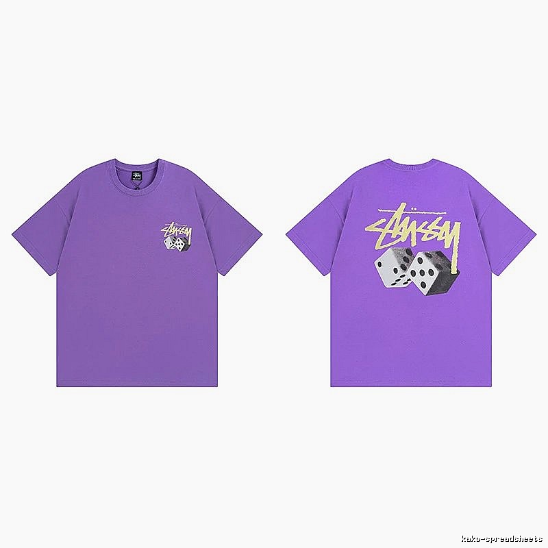 Stussy Purple Spider Graphic T-Shirt Campus Look Logo