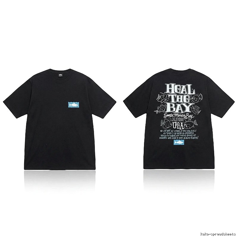 Stussy retro-style black short-sleeve