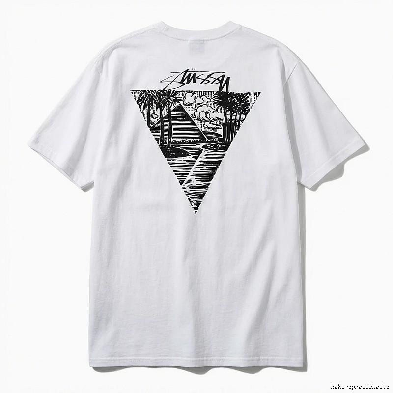 Stussy triangle print white T-shirt
