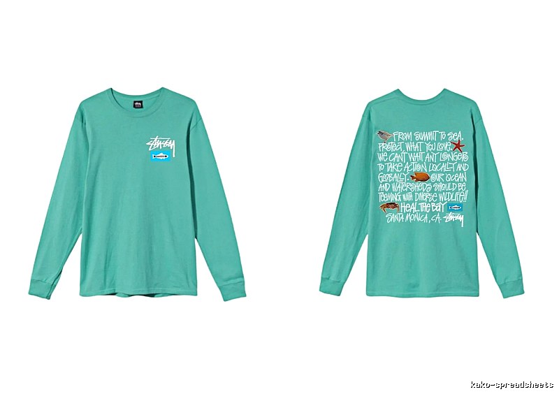Stussy's eco-friendly mint green long-sleeved shirt