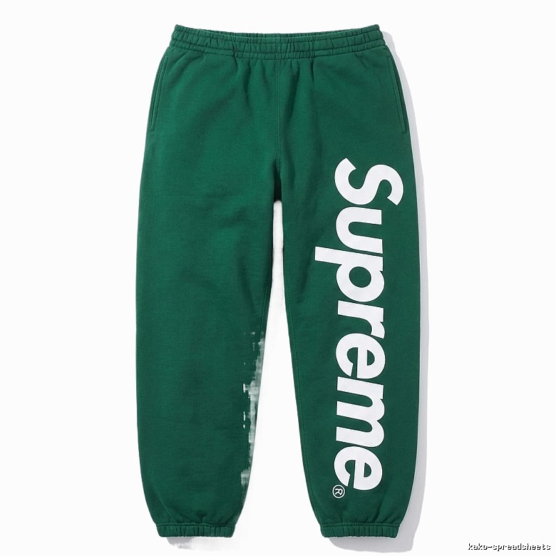 Supreme Basic Style Casual Dark Green Sweatpants