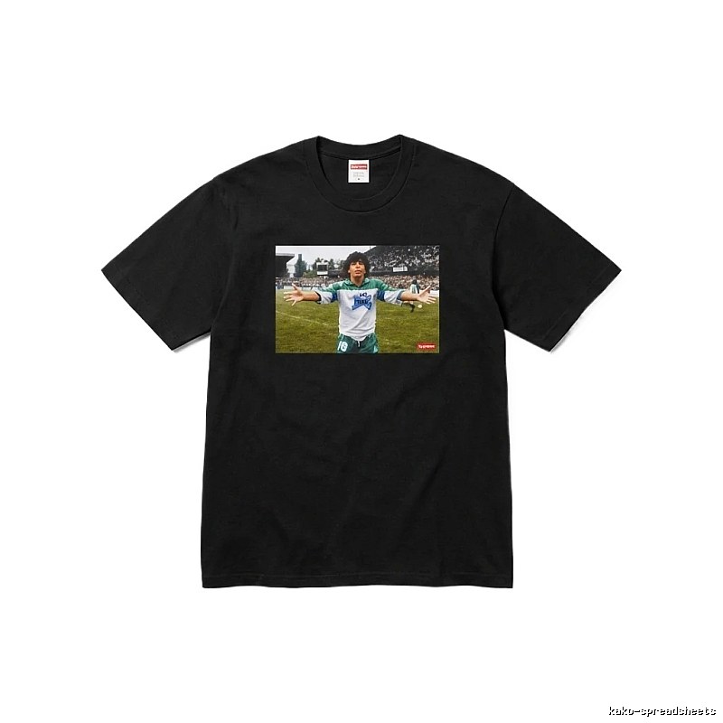 Supreme black and white style short-sleeved T-shirt