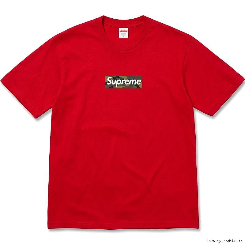 Supreme camouflage-style red T-shirt