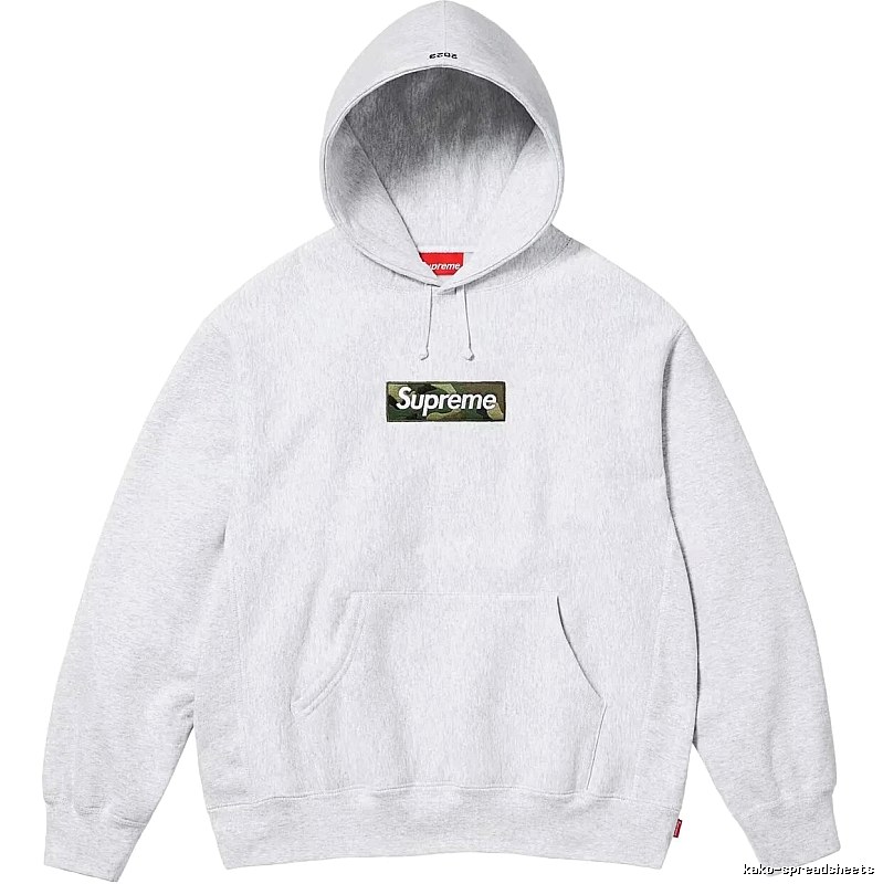 Supreme Patterned Logo hoodie Gray Red Oversized with Polished Detail
