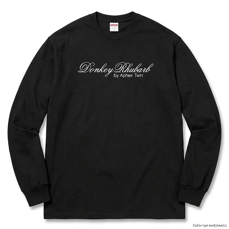 Supreme Print Retro Style Black Long-sleeve Shirt