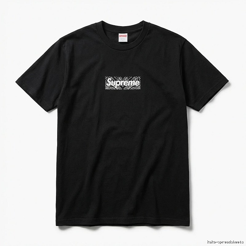 Supreme - printed trendy black T - shirt
