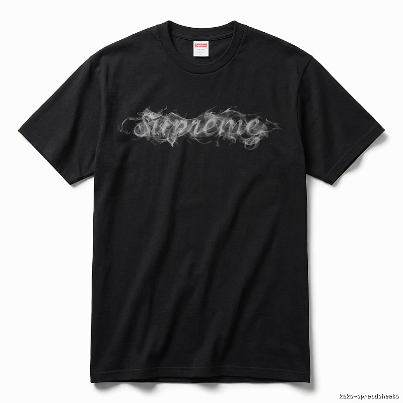 Supreme Smoke Style Black T-shirt