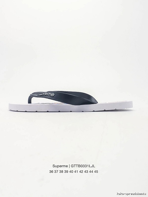 Supreme Street Fashion Black and White Flip-Flops