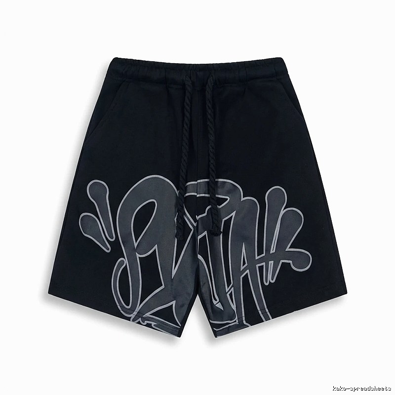 SynaWorld Graffiti-style Black Shorts