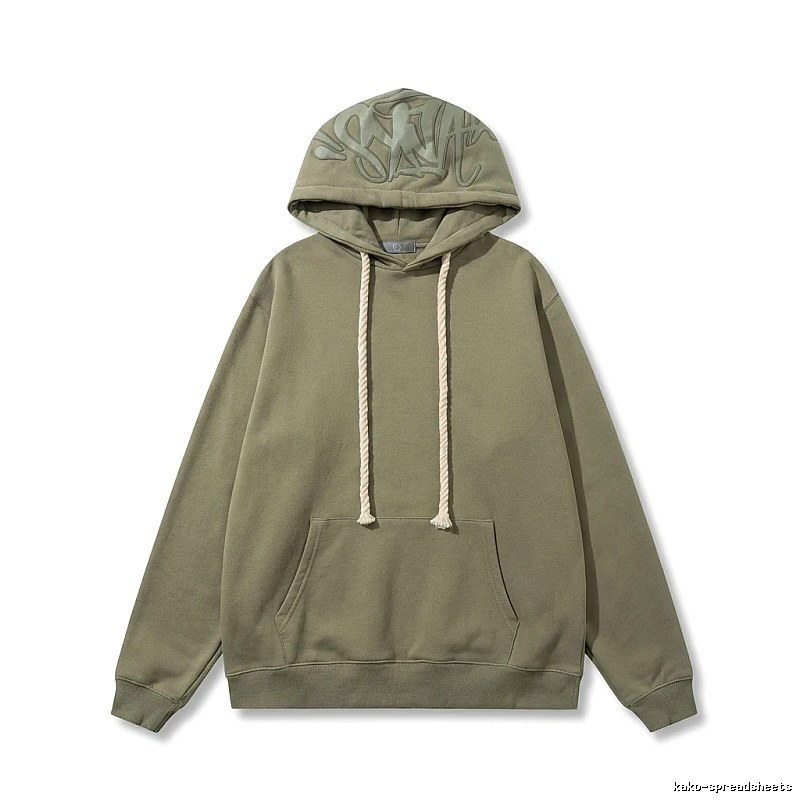 SynaWorld Graffiti-style Olive Green Hoodie