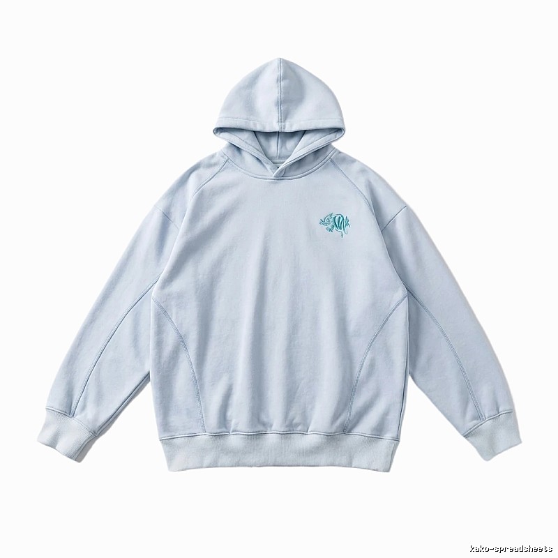 SynaWorld Simple Style Light Blue Hoodie