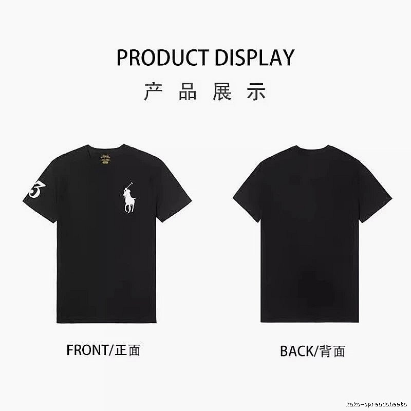 The classic and simple black T-shirt of Ralph Lauren.