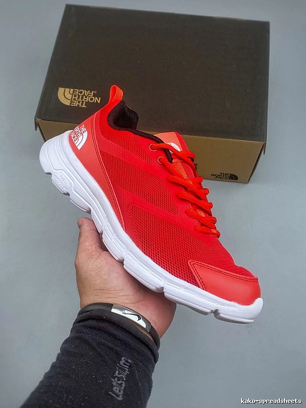 The North Face Red Knit Runners and Sock-Like Collar