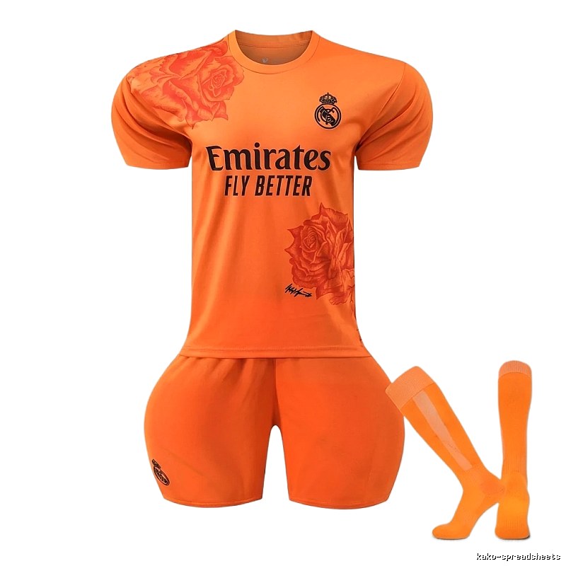 The Real Madrid Rose Orange Football Jersey.