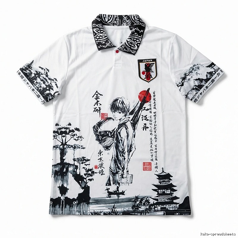 Tokyo Ghoul Ink-wash Style White Polo Shirt